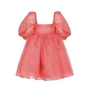 Selkie red baby gingham puff mini dress